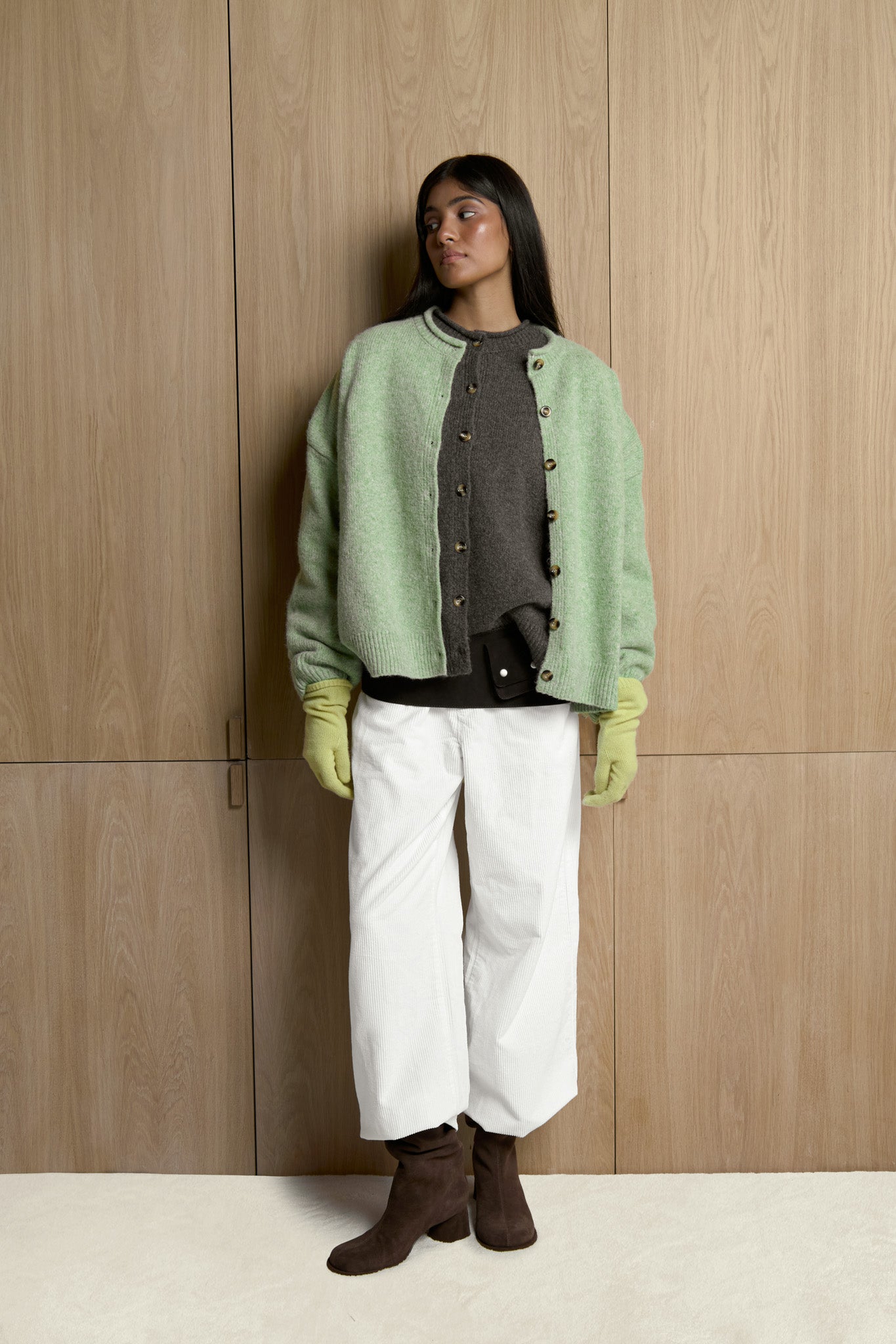 Jones Cardigan in Apple Green